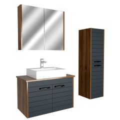 River 80 Cm Lake Kapaklı Mdf Banyo Dolabı