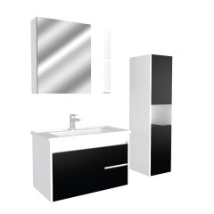 Silver 80 Cm Lake Kapaklı Mdf Banyo Dolabı
