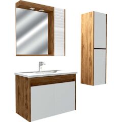 Keops 80 Cm Lake Kapaklı Mdf Banyo Dolabı