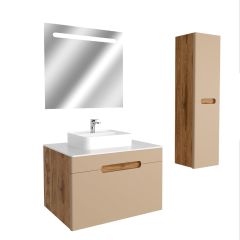 Bonni 80 Cm Lake Kapaklı Mdf Banyo Dolabı