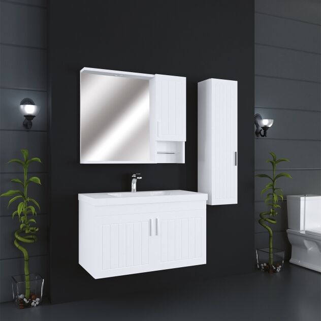 Arya 65 Cm Lake Kapaklı Mdf Banyo Dolabı