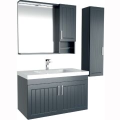 Arya 65 Cm Lake Kapaklı Mdf Banyo Dolabı