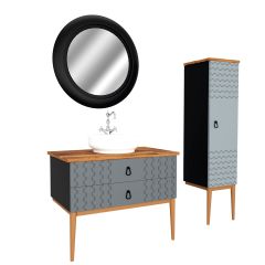 Monarc 80 Cm UV Baskılı Banyo Dolabı