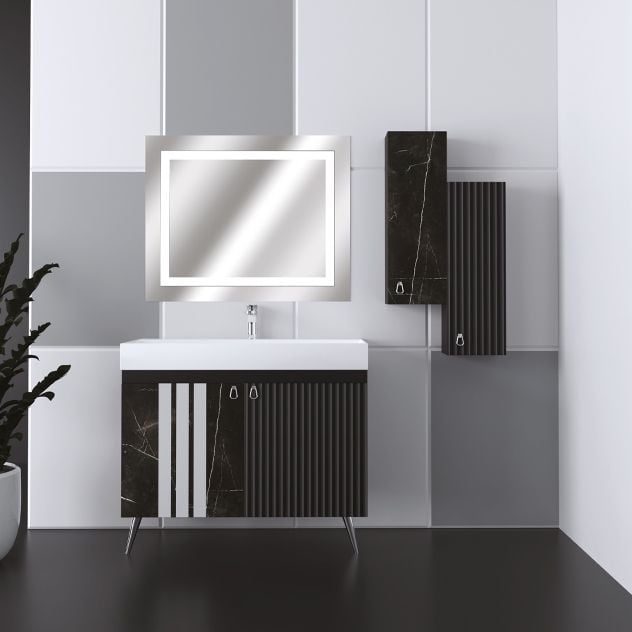 Aristo 90 Cm UV Baskılı Banyo Dolabı