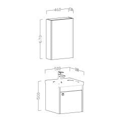 UBM Ceylan 50 cm Banyo Dolabı Seti Beyaz