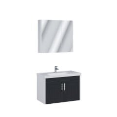 UBM Retro 80 cm Banyo Dolabı Seti Antrasit