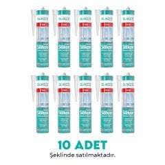 Sukes Universal Şeffaf Silikon 280 Gr 10’lu Paket