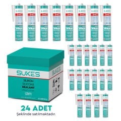 Sukes Universal Şeffaf Silikon 280 Gr 24’lü Paket