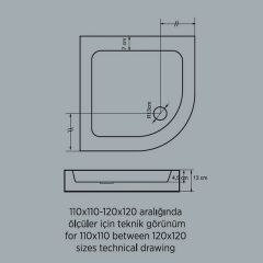 UBM İnci Panelli Duş Teknesi 110*110