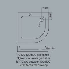 UBM İnci Panelli Oval Duş Teknesi 120x120 Cm