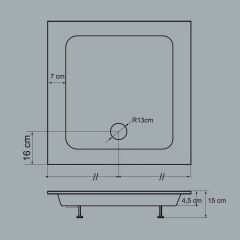 UBM Zümrüt Panelli Duş Teknesi 80*80