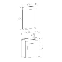 UBM Zerde 45 cm Banyo Dolabı Belly