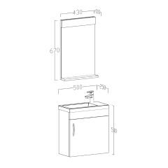 UBM Zerde 50 cm Banyo Dolabı Anrasit