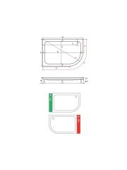 UBM 70x100 cm Asimetrik Oval Duş Teknesi Sağ