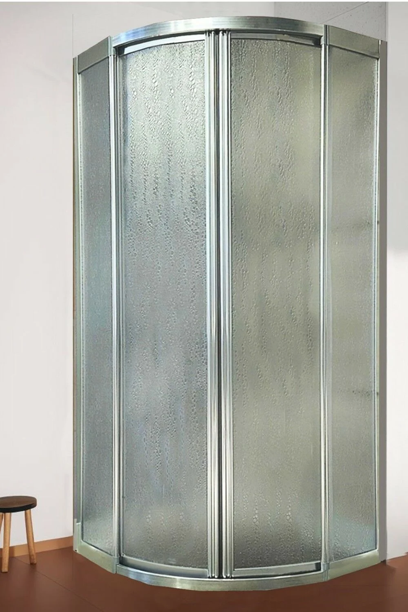 UBM Duşakabin Krom Oval Mika Camlı 90x90 (Teknesiz)