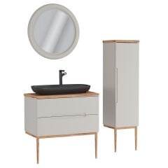 Ubm Monarc 100 Cm Lake Banyo Dolabı Krem