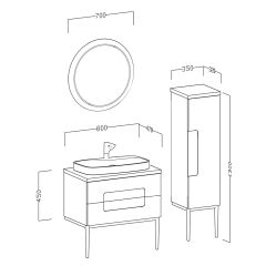 Ubm Monarc 100 Cm Lake Banyo Dolabı Krem