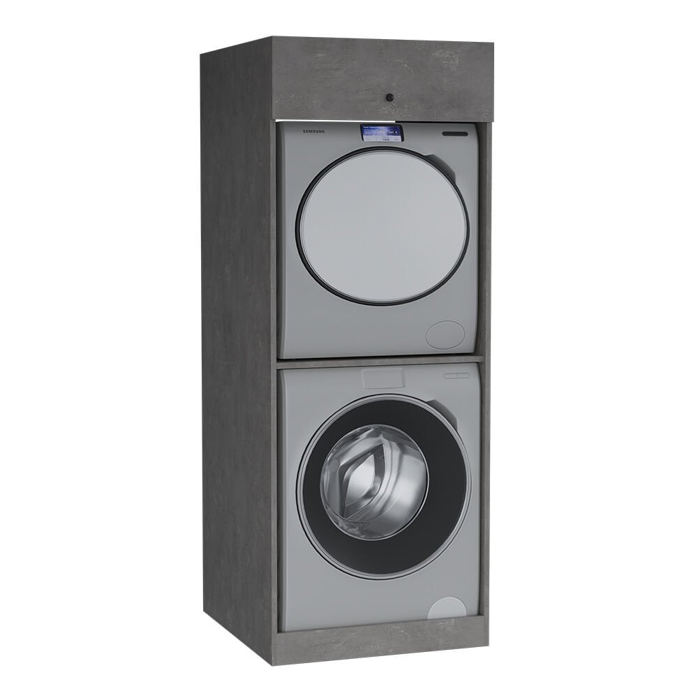 Ubm Senfoni Çamaşır ve Kurutma Makinesi Dolabı 70 Cm Retro Gümüş