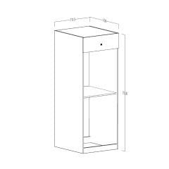 Ubm Senfoni Çamaşır ve Kurutma Makinesi Dolabı 70 Cm Retro Gümüş
