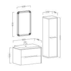 Ubm Arlin 80 Cm Lake Banyo Dolabı Çakıl Gri