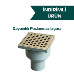 10x10 Alttan Çıkışlı Metal Yer Süzgeci Q50 (100'lü Paket)
