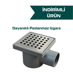 10x10 Yandan Çıkışlı Metal Yer Süzgeci Q50 (100'lü Paket)