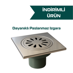 15x15 Alttan Çıkışlı Metal Yer Süzgeci Q50 (100'lü Paket)