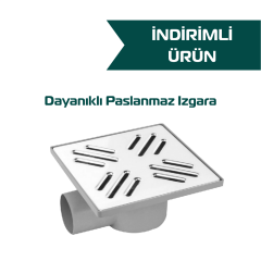 15x15 Yandan Çıkışlı Metal Yer Süzgeci Q50 (100'lü Paket)