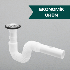 Rekorsuz Körüklü Lavabo Sifonu 50 Mm Çıkış (100 Adet)