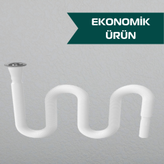 Rekorsuz Körüklü Lavabo Sifonu Uzun 32 Mm Çıkış (100 Adet)