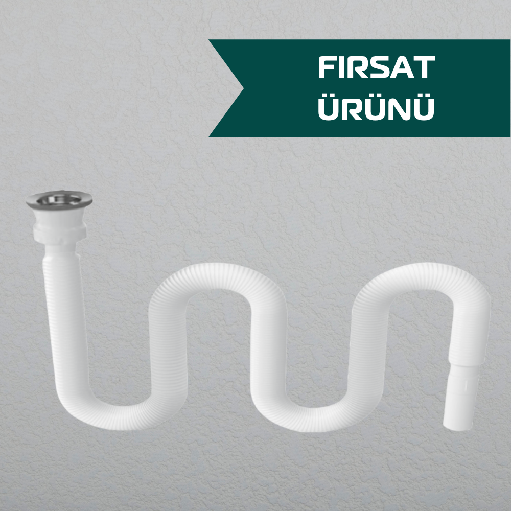 Rekorlu Körüklü Lavabo Sifonu Uzun 32 Mm Çıkış (100 Adet)